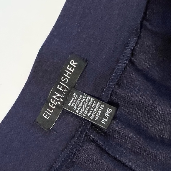 Eileen Fisher pull on  Jogger pants with  side velour stripe size PL Navy - Picture 5 of 15